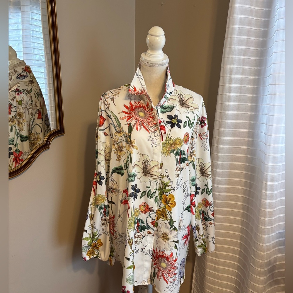 JFN Floral Print Blouse 2X